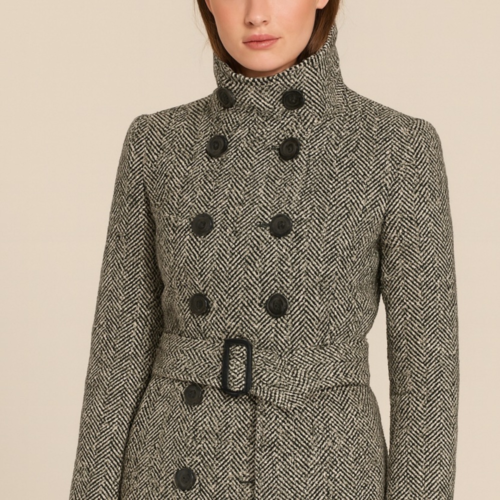 Last Kiss Herringbone Trench Coat